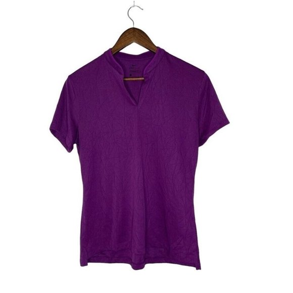 Nike Tops - Nike Dri-Fit Purple Standard Fit Short Sleeve Polo Shirt Size Large Women’s